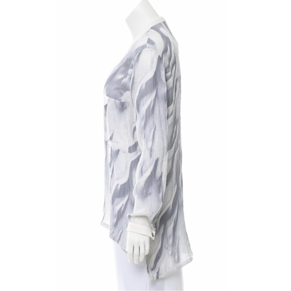 Helmut Lang Mars Print Silk Blouse Size P / XS / US 2 - Picture 9 of 12